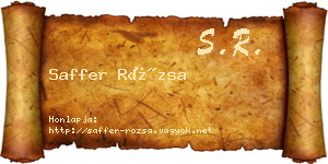 Saffer Rózsa névjegykártya
